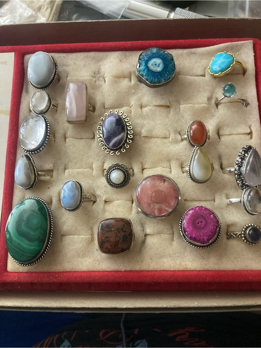 Gemstone Statement Rings (pick 1) in Blue, Green, Pink, Purple and  925 stamped